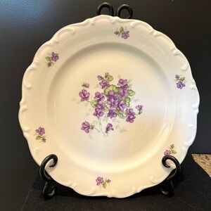 Vintage Golden Crown Bavaria Floral Violette Dinner Plate 10” Germany